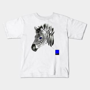 ZEBRA BLUE - black full  by COLORBLIND WorldView Kids T-Shirt